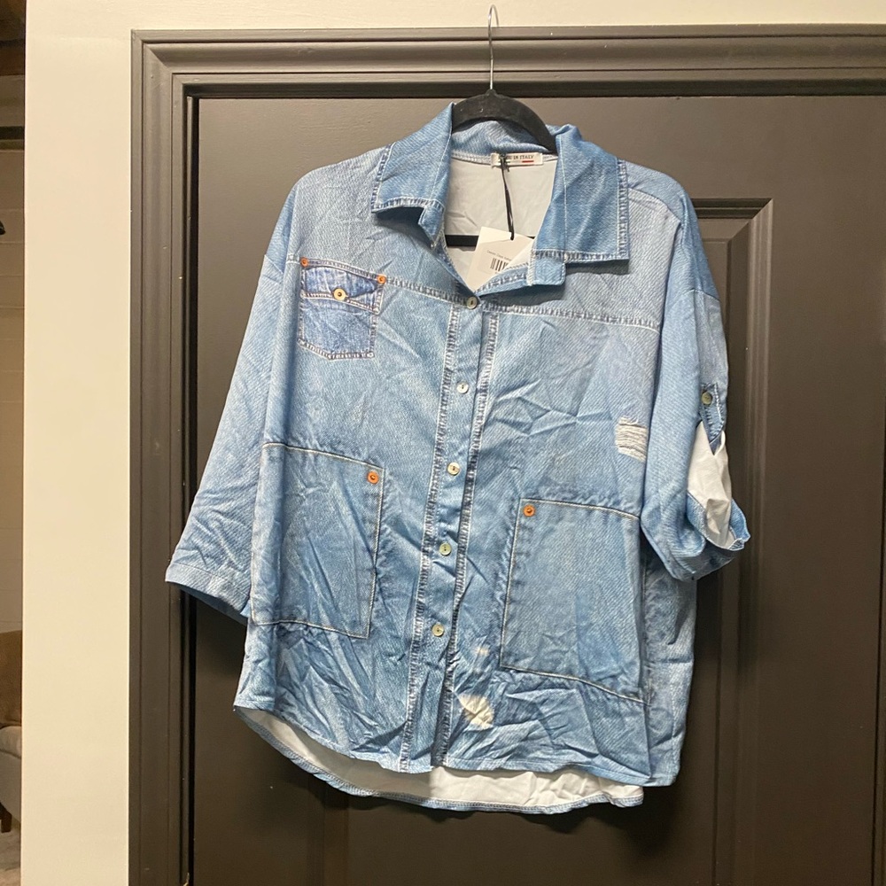 Made in Italy faux denim top